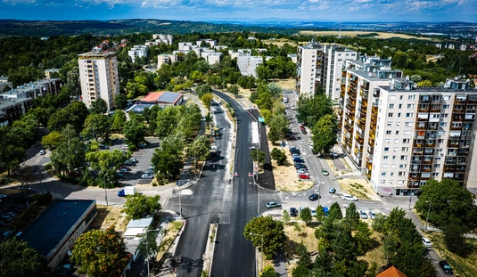 Az avasi útfelújítás madártávlatból