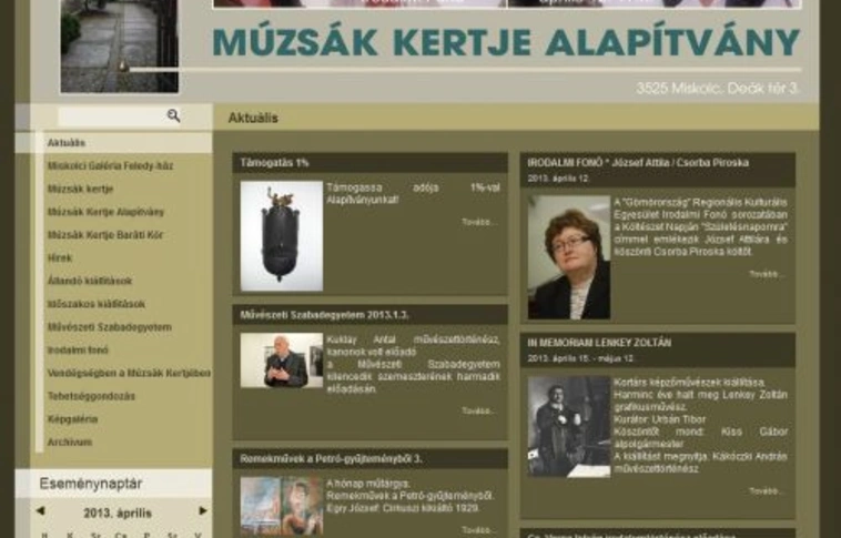 Múzsák kertje, az interneten is