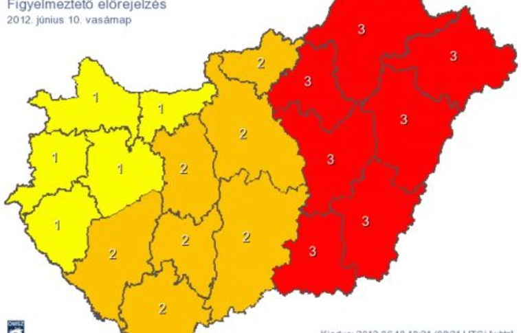 Felhőszakadás, jég, viharos szél – piros riasztás Borsodra is