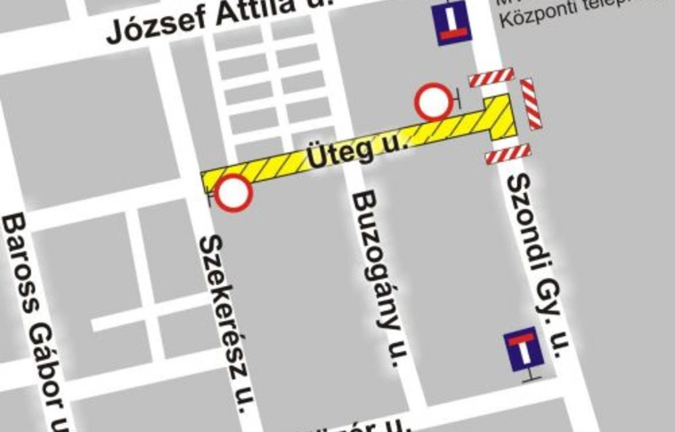 Lezárják az Üteg-Szondi György utcai kereszteződést