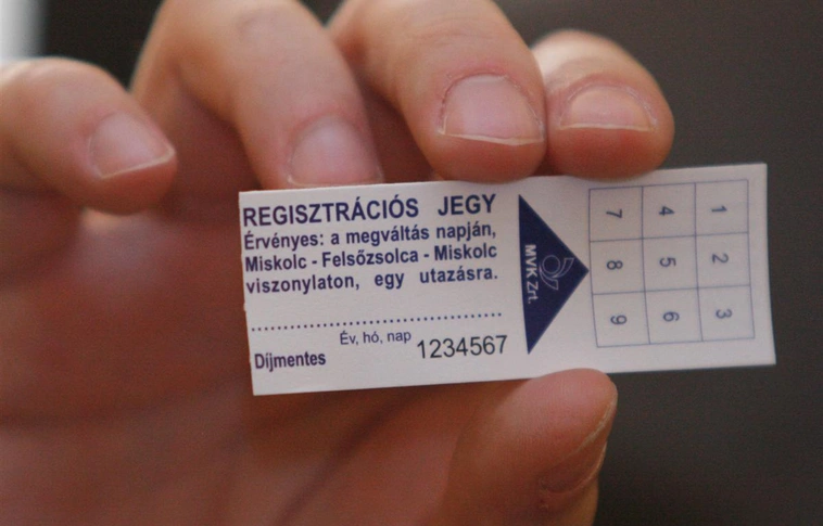 Működik a regisztrációs jegy