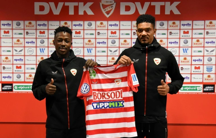 Ismaïla Ousman és Yannick Ndzoumou a DVTK játékosai
