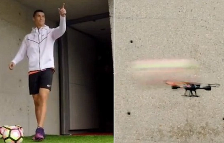 Szétrúgott egy drónt Ronaldo (Videó)