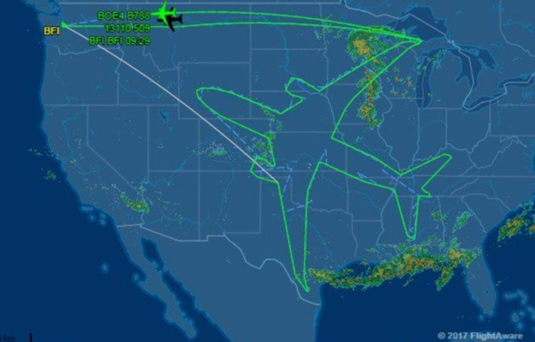 Hajtóműtesztelés közben rajzoltak repülőgépet az égre a Boeing tesztpilótái