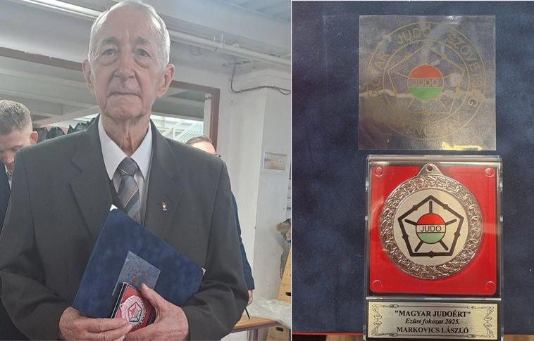 Markovics László és elismerései. Fotó: magánarchívum