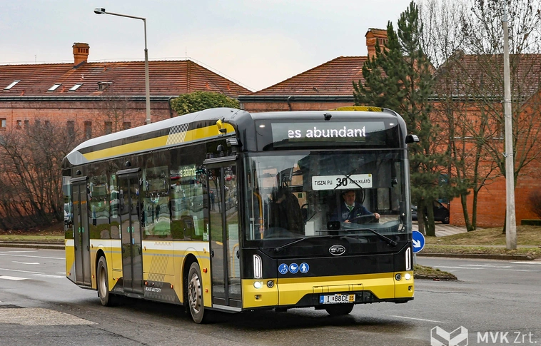 BYD elektromos tesztbusz. Fotó: MVK Zrt.