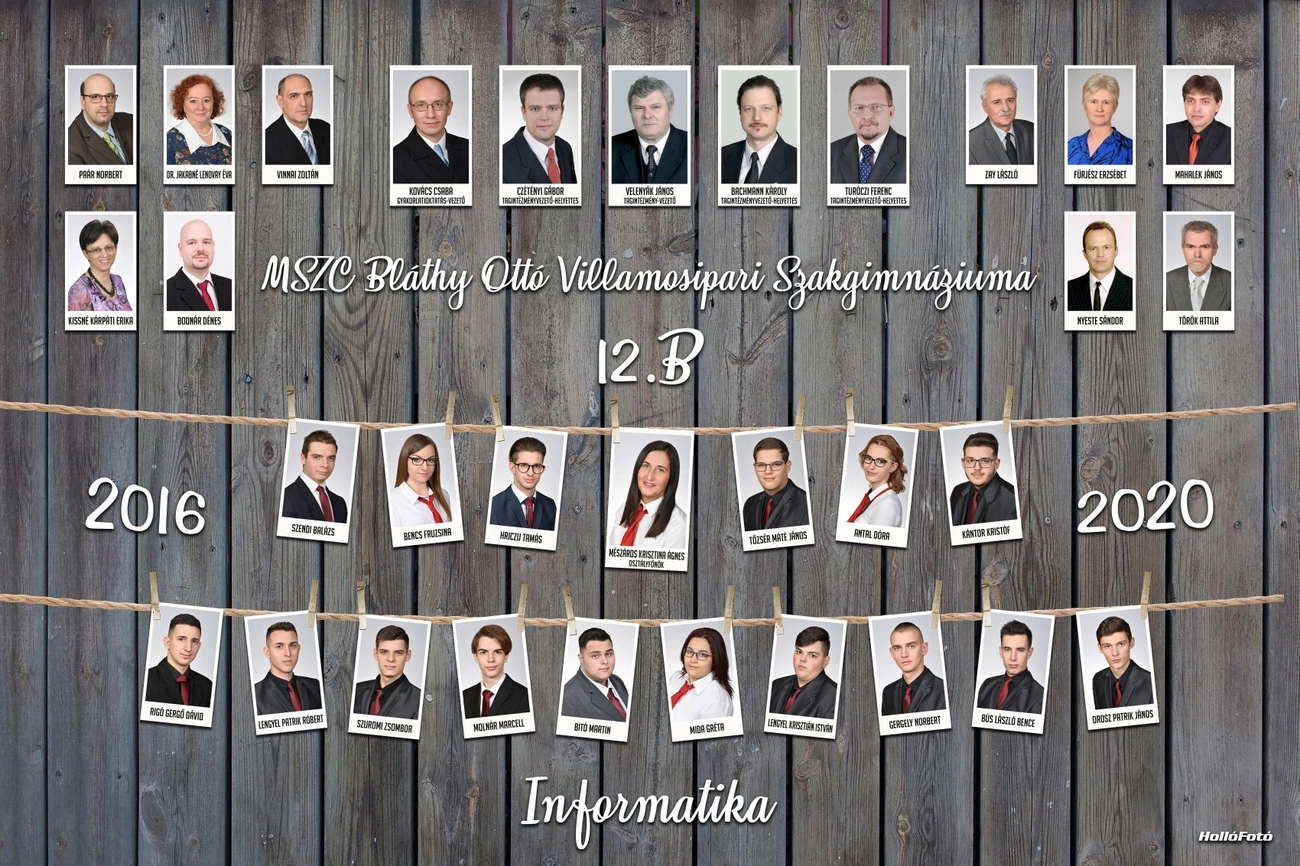 Tabló Bláthy 12.B
