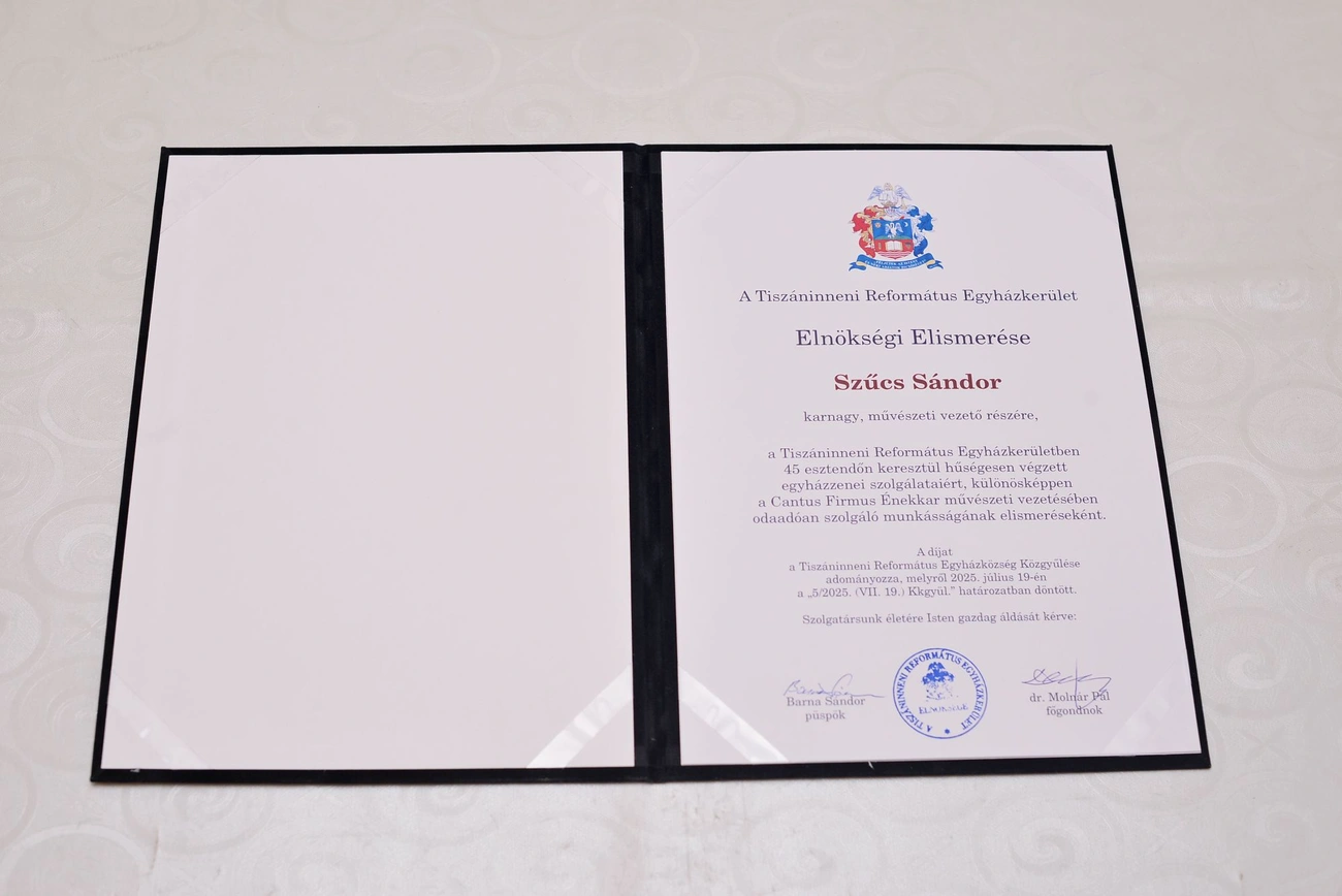 Szűcs Sándor elismerése