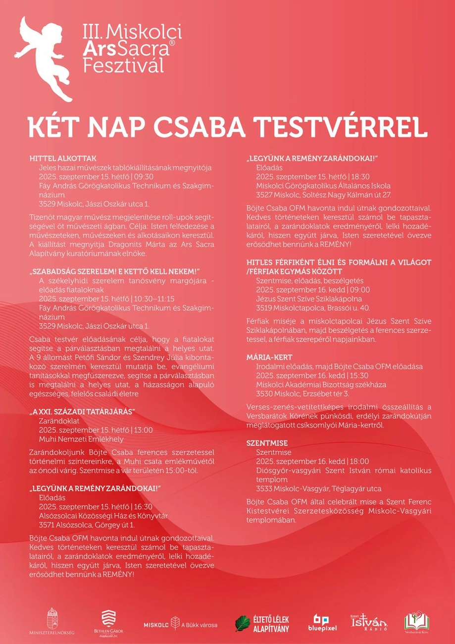 Ars Sacra - Két nap Böjte Csabával plakát