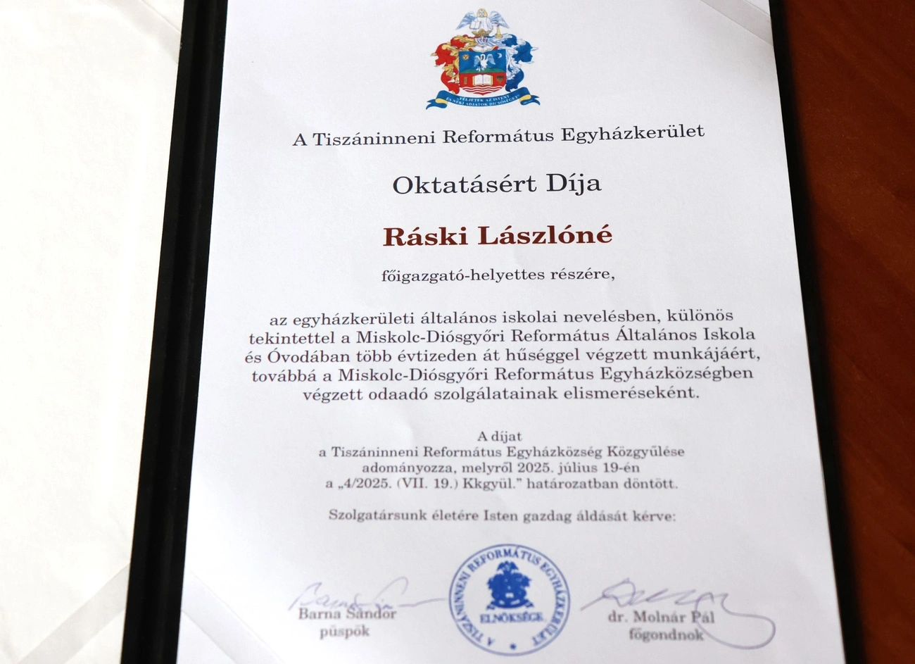 Ráski László kitüntetése