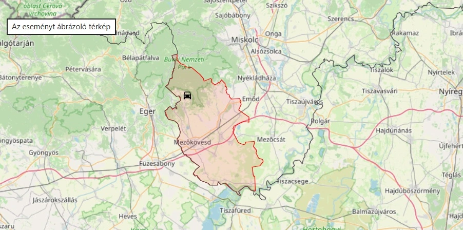 Fának ütközött egy autó Cserépfalu és Bogács között