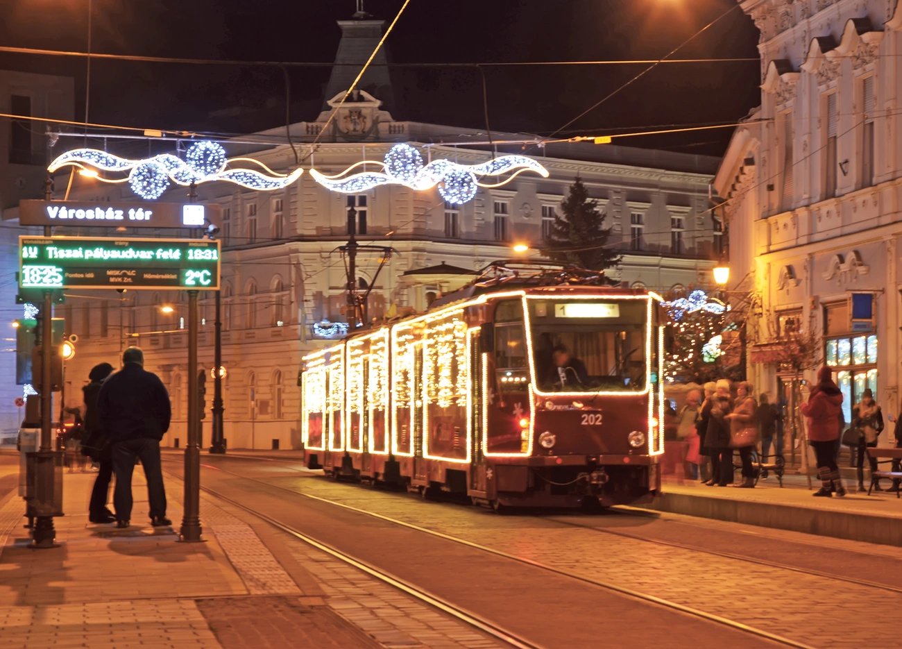 miskolci adventi villamos 2014-ben. Fotó: Minap-archív