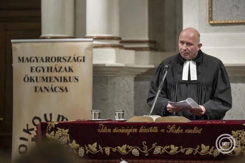 Fischl Vilmos a MEÖT főtitkára az Ökumenikus imahéten, 2026. Fotó: MTI