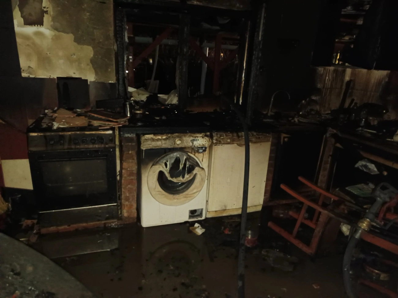 Tűz Miskolcon, Andor utca. Fotó: Matisz Viktor tű. főhadnagy / Miskolc HTP