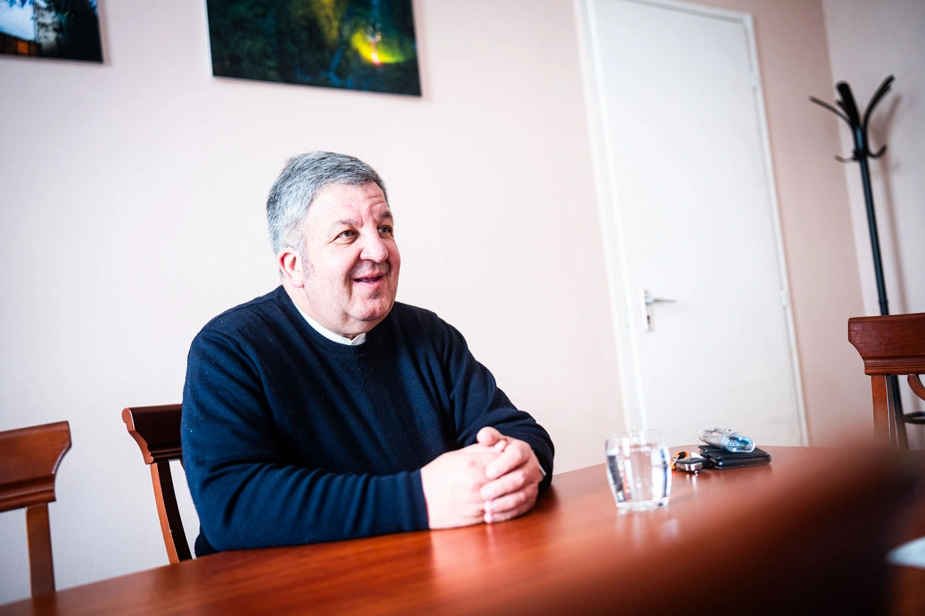 Gecse Attila református kórházlelkész a MiKomban. Fotó: Horváth Csongor