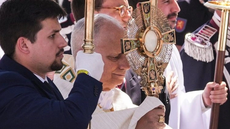 Úrnapi körmenet Madridban Leó pápával. Fotó: Vatican News