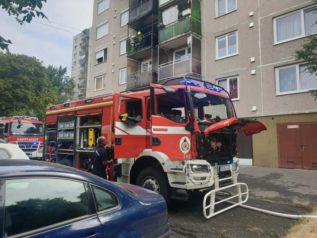 Lakástűz a Felsőruzsinon. Fotó: Mocsári László