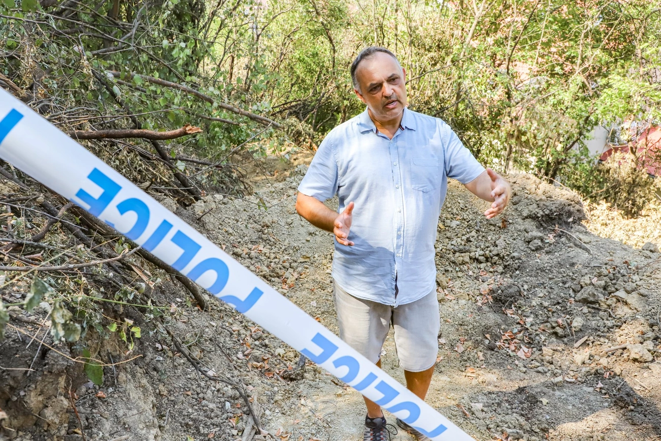 Jakubinyi László a készülő tanösvénynél. Fotó: Mocsári László