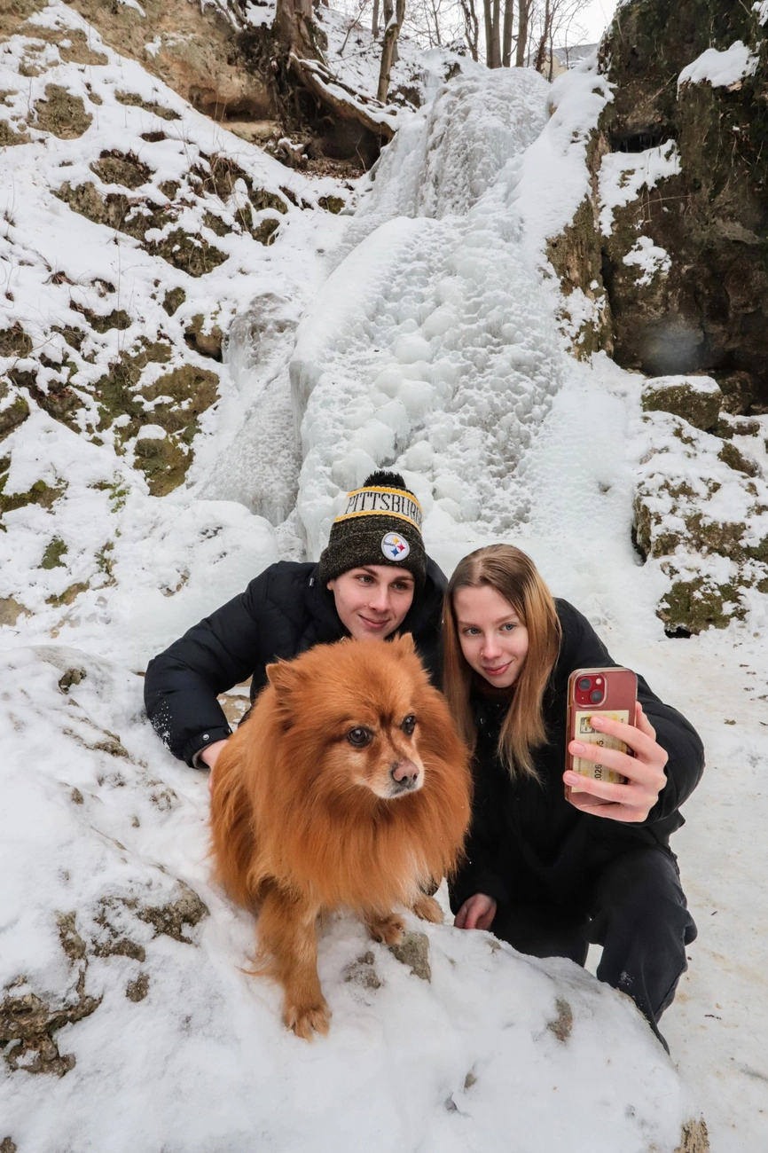 Jégbe zárt Lillafüredi vízesés