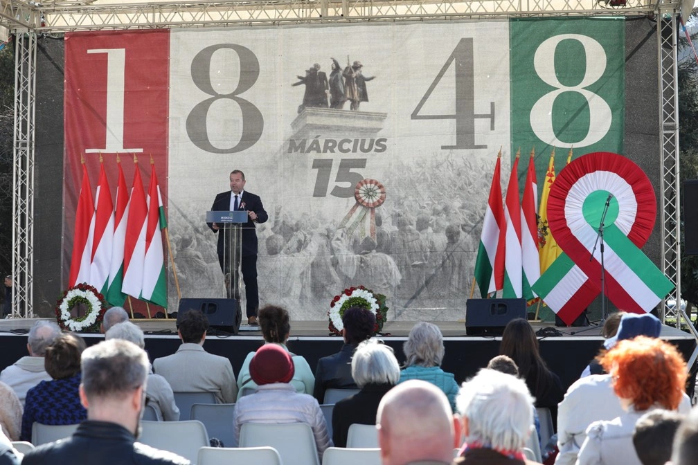 Március 15-ei megemlékezés a Szent István téren