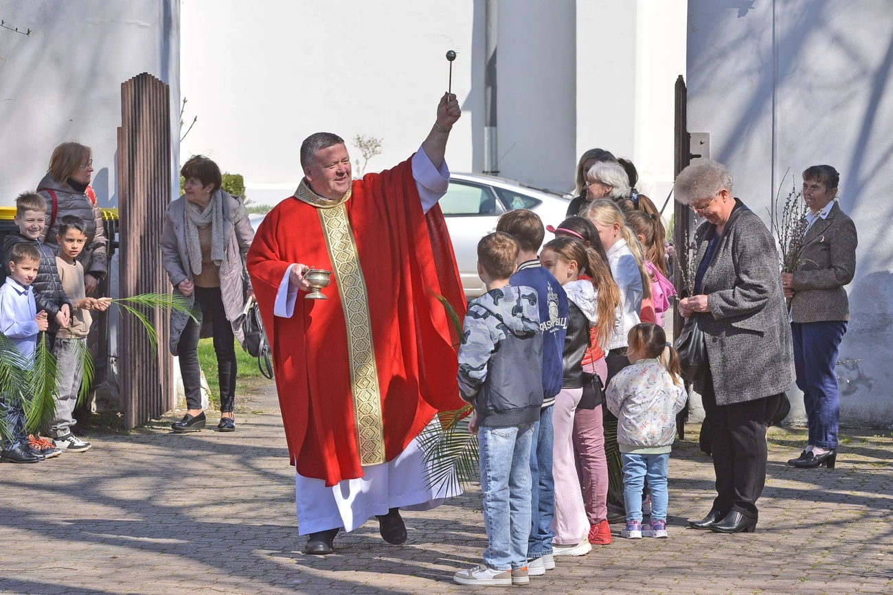 Diósgyőri katolikus templom, barkaszentelés 