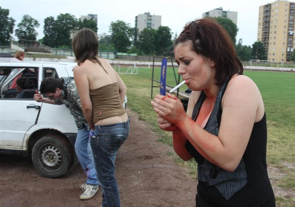 Szimulált diszkóbaleset a Borsod Volán sportpályán