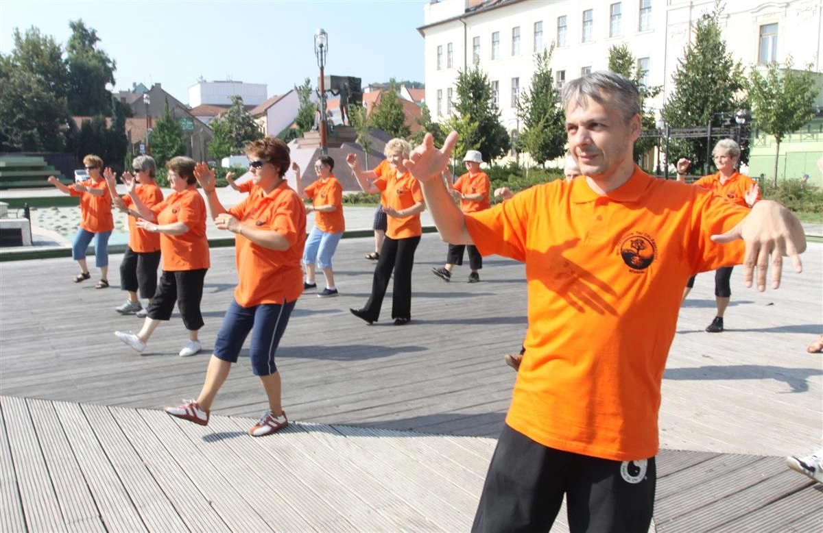 Tai chi bemutató a Hősök terén